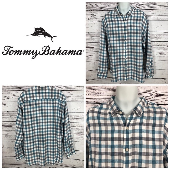 Tommy Bahama Other - Tommy Bahama Men’s Thira Check Linen Sport Shirt